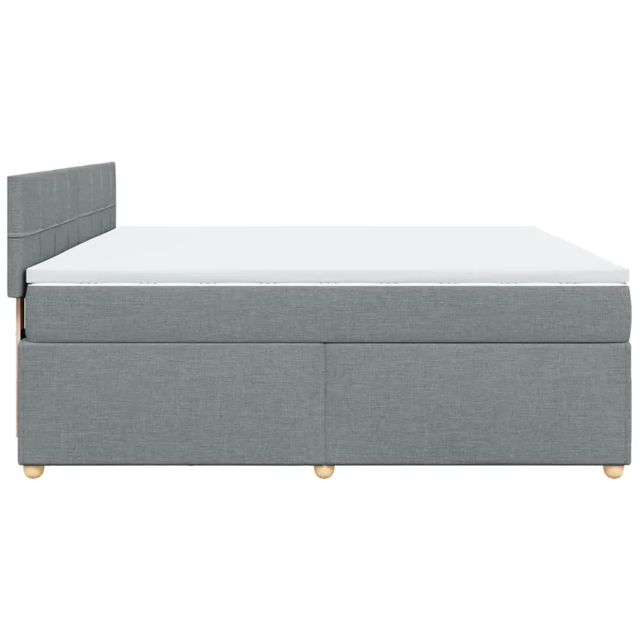 Sommier à lattes de lit avec matelas Gris clair 180x200cm Tissu - 7