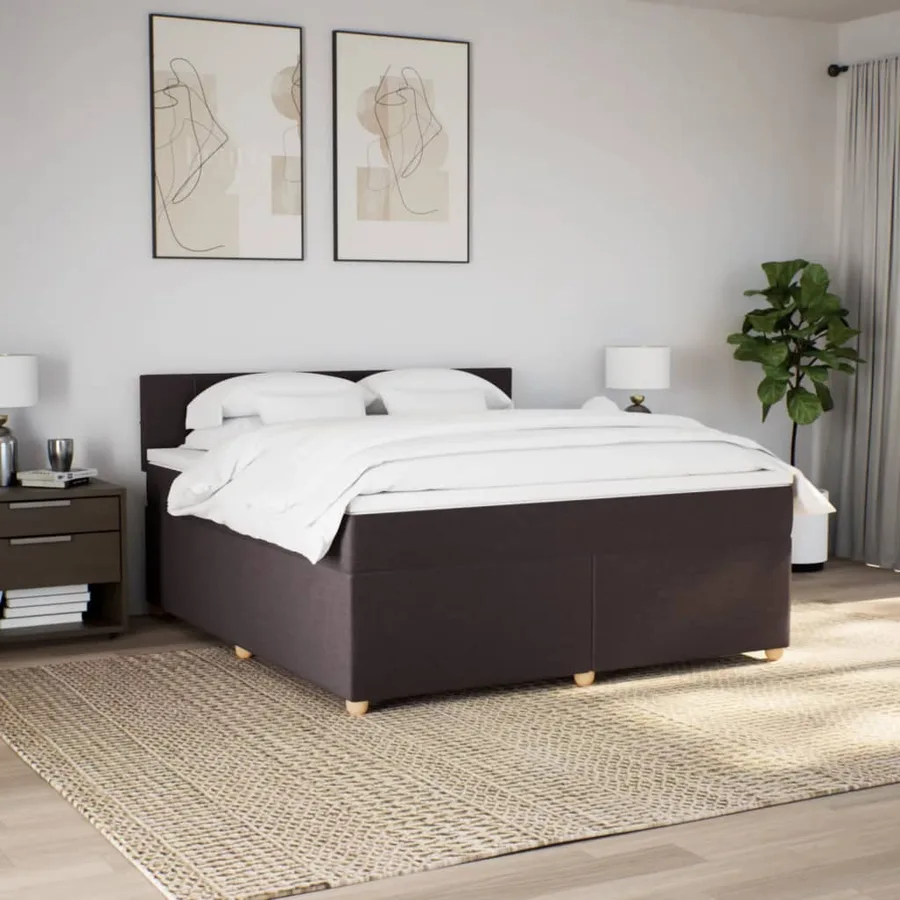 Sommier à lattes de lit avec matelas Marron foncé 180x200 cm - 3
