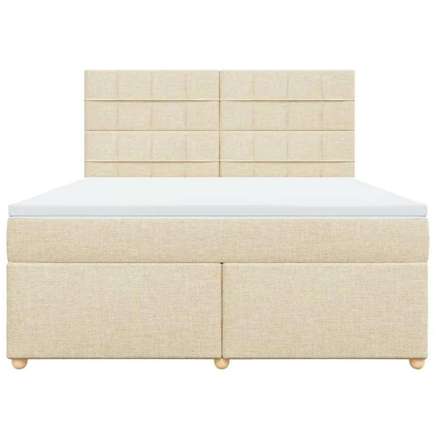 Sommier à lattes de lit avec matelas Crème 180x200 cm Tissu - 6