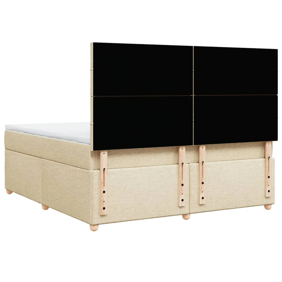 Sommier à lattes de lit avec matelas Crème 180x200 cm Tissu - 8