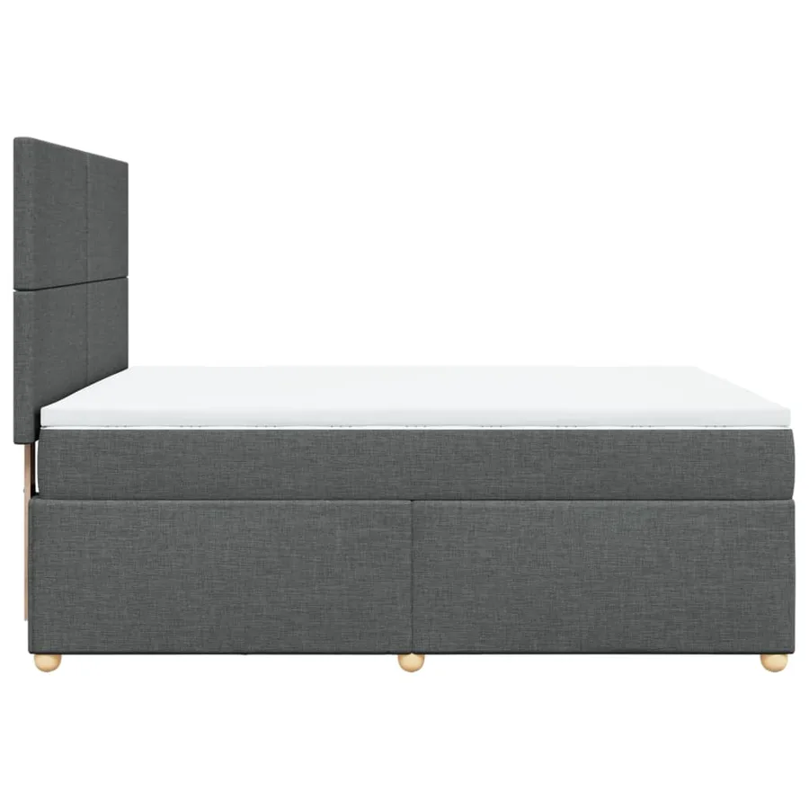 Sommier à lattes de lit avec matelas Gris foncé 140x190cm Tissu - 7