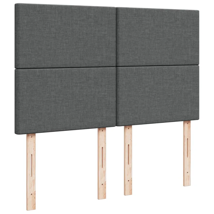 Sommier à lattes de lit avec matelas Gris foncé 140x190cm Tissu - 9