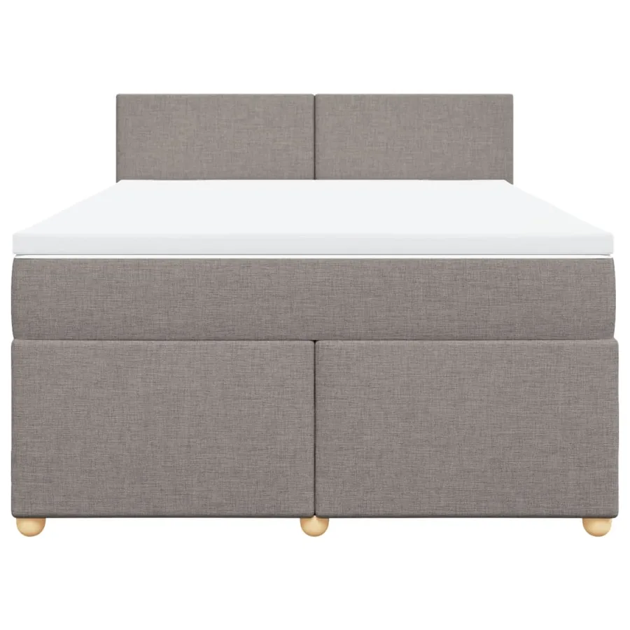 Sommier à lattes de lit avec matelas Taupe 140x190 cm Tissu - 6