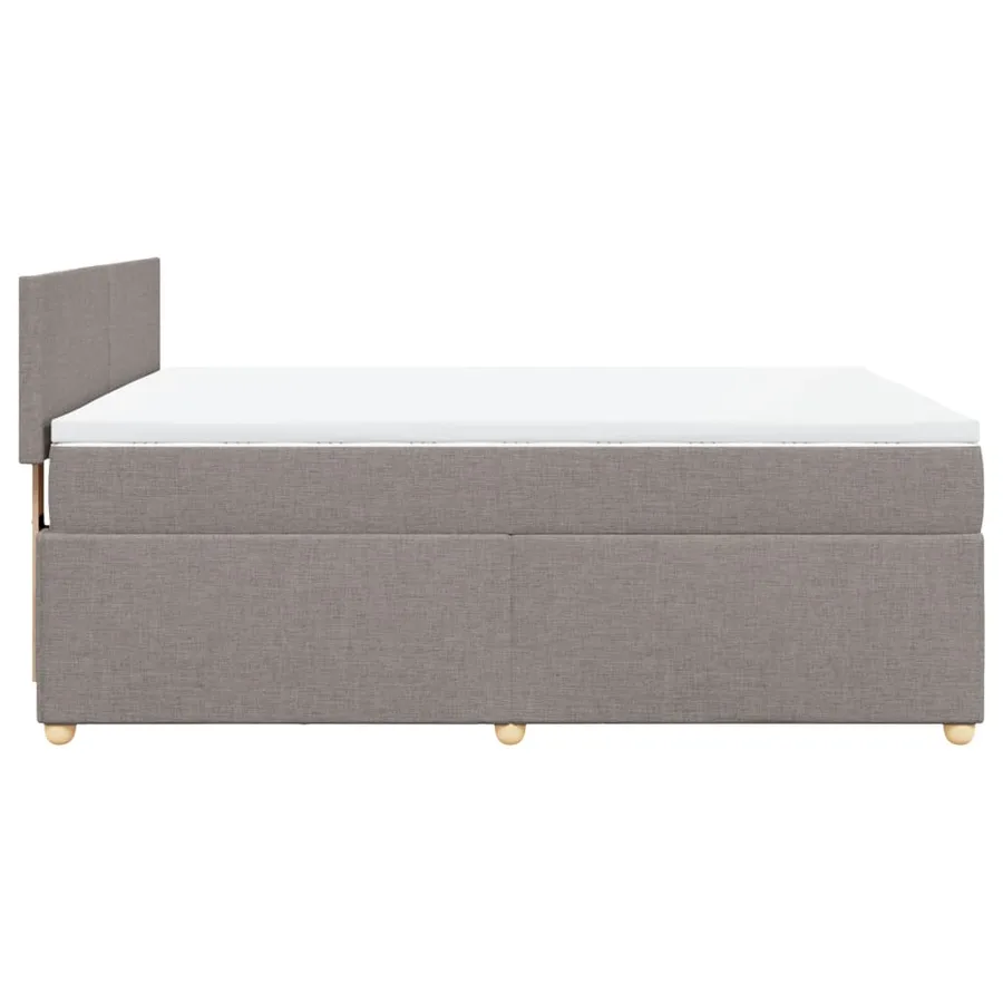 Sommier à lattes de lit avec matelas Taupe 140x190 cm Tissu - 7