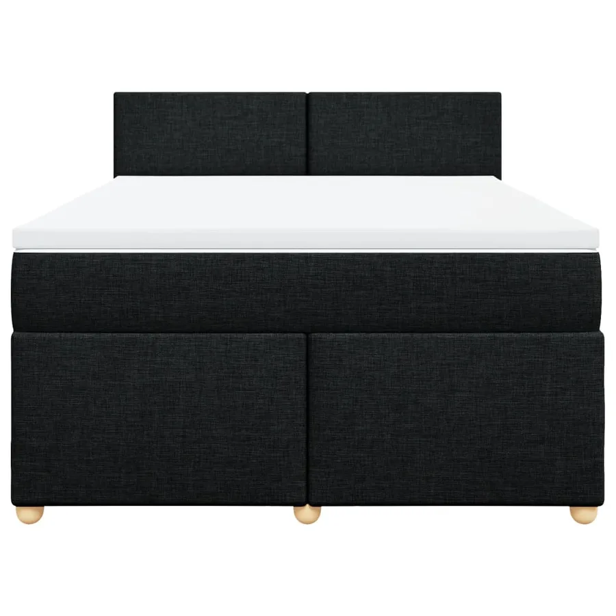 Sommier à lattes de lit avec matelas Noir 140x190 cm Tissu - 6
