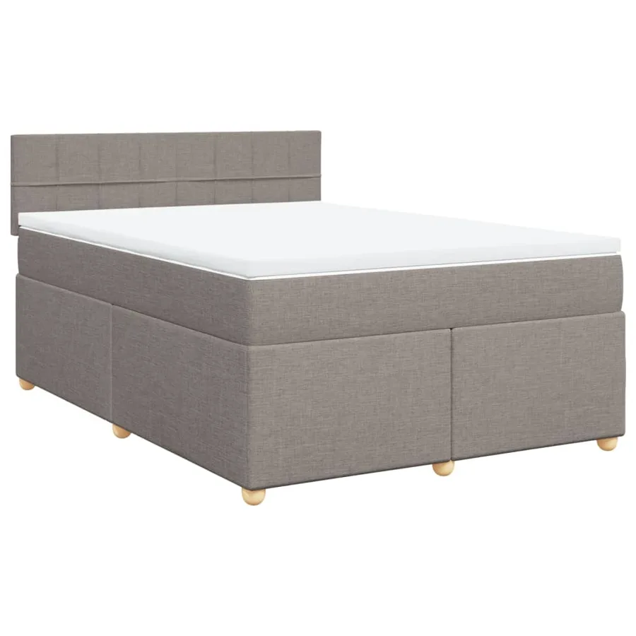 Sommier à lattes de lit avec matelas Taupe 140x190 cm Tissu - 3