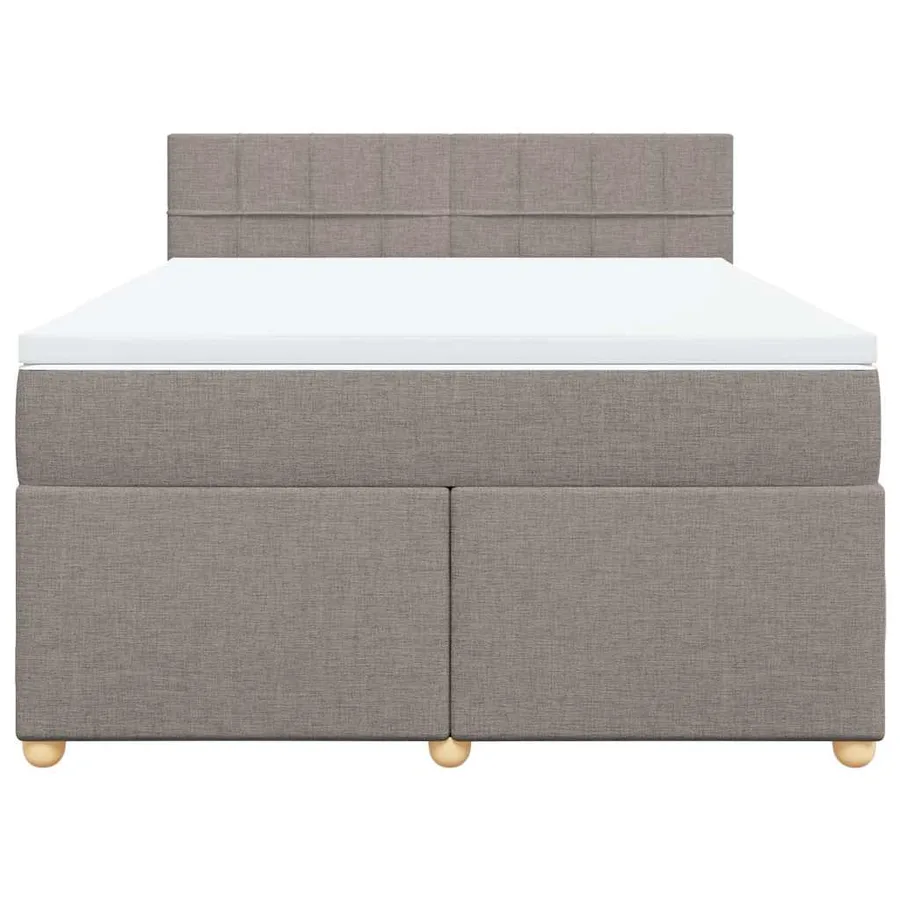 Sommier à lattes de lit avec matelas Taupe 140x190 cm Tissu - 6
