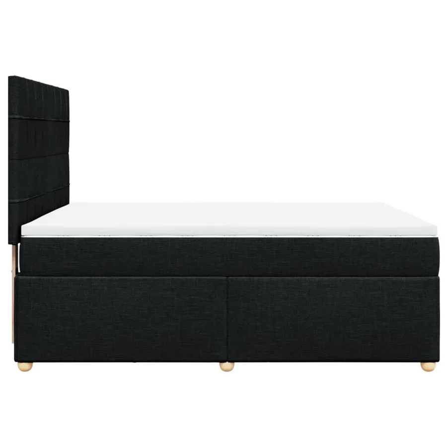 Sommier à lattes de lit avec matelas Noir 140x200 cm Tissu - 7