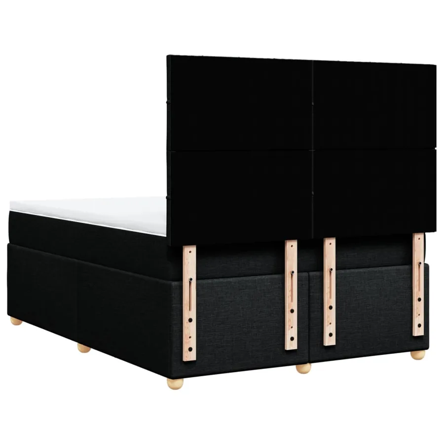 Sommier à lattes de lit avec matelas Noir 140x200 cm Tissu - 8
