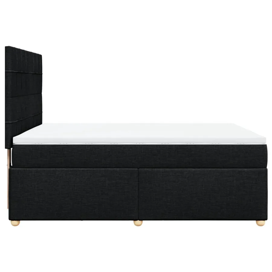 Sommier à lattes de lit avec matelas Noir 140x200 cm Tissu - 5