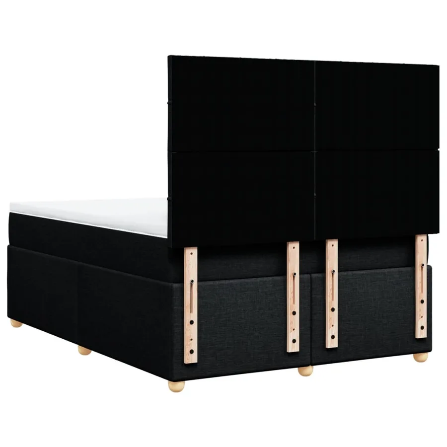 Sommier à lattes de lit avec matelas Noir 140x200 cm Tissu - 6