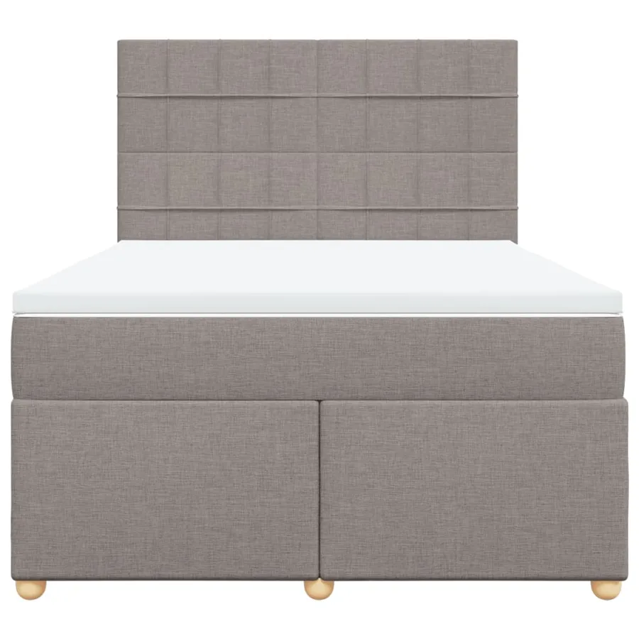 Sommier à lattes de lit avec matelas Taupe 140x200 cm Tissu - 4
