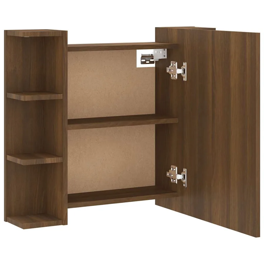 Armoire à miroir avec LED Chêne marron 70x16,5x60 cm - 11
