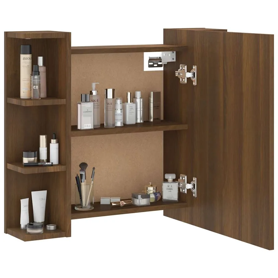 Armoire à miroir avec LED Chêne marron 70x16,5x60 cm - 7
