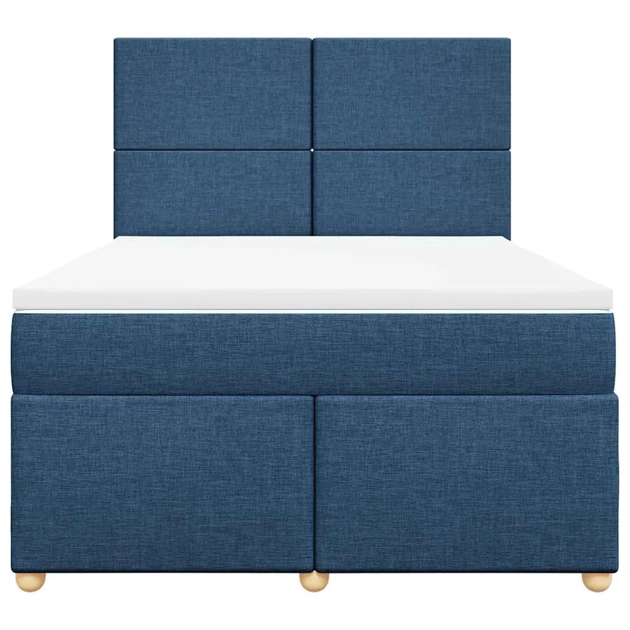 Sommier à lattes de lit avec matelas Bleu 140x190 cm Tissu - 6