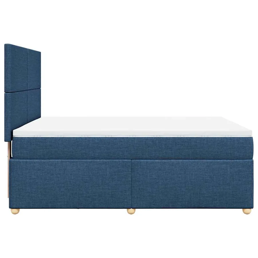 Sommier à lattes de lit avec matelas Bleu 140x190 cm Tissu - 7