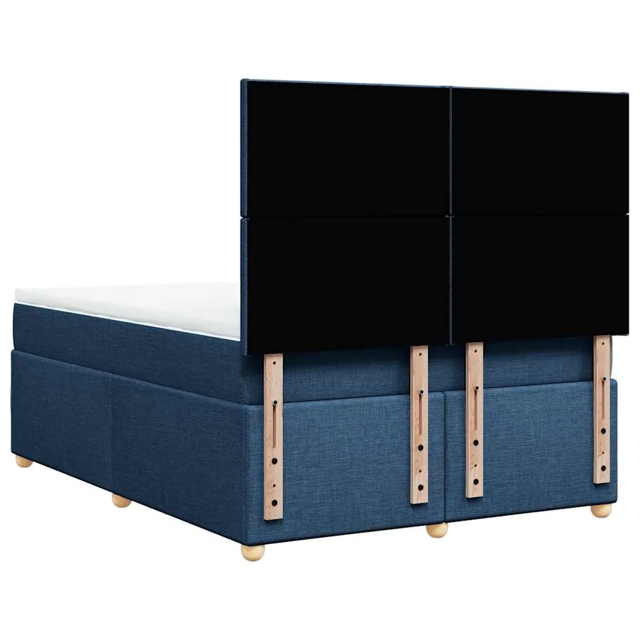 Sommier à lattes de lit avec matelas Bleu 140x190 cm Tissu - 8