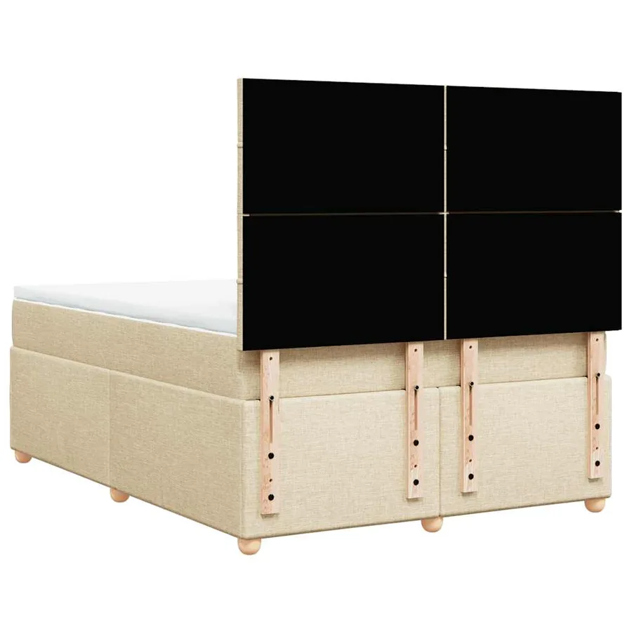Sommier à lattes de lit avec matelas Crème 140x190 cm Tissu - 6