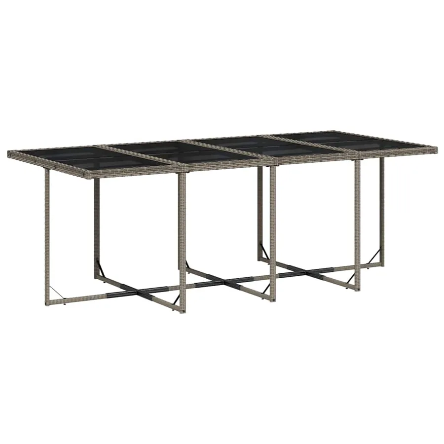 Ensemble à manger de jardin coussins 13 pcs gris résine tressée - 3