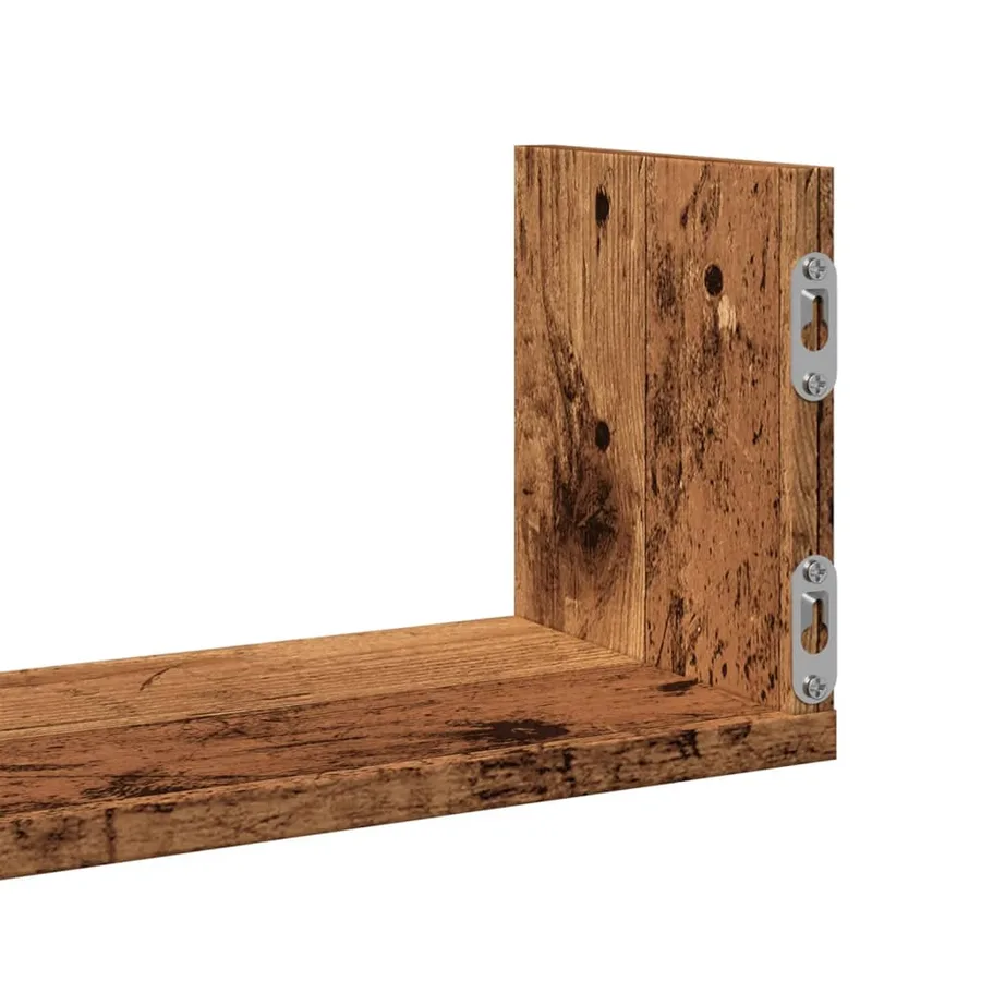 Étagères murales 3 pcs vieux bois 58x18x18 cm bois d'ingénierie - 8