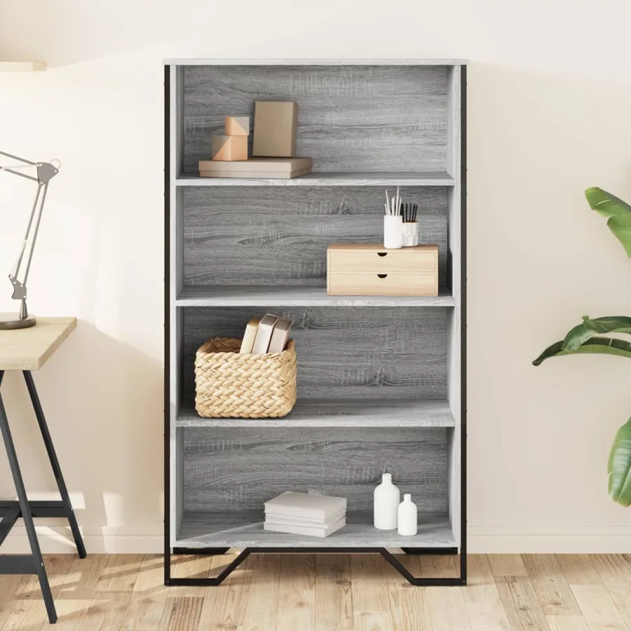 Bibliothèque sonoma gris 80x31x137,5 cm bois d'ingénierie - 3