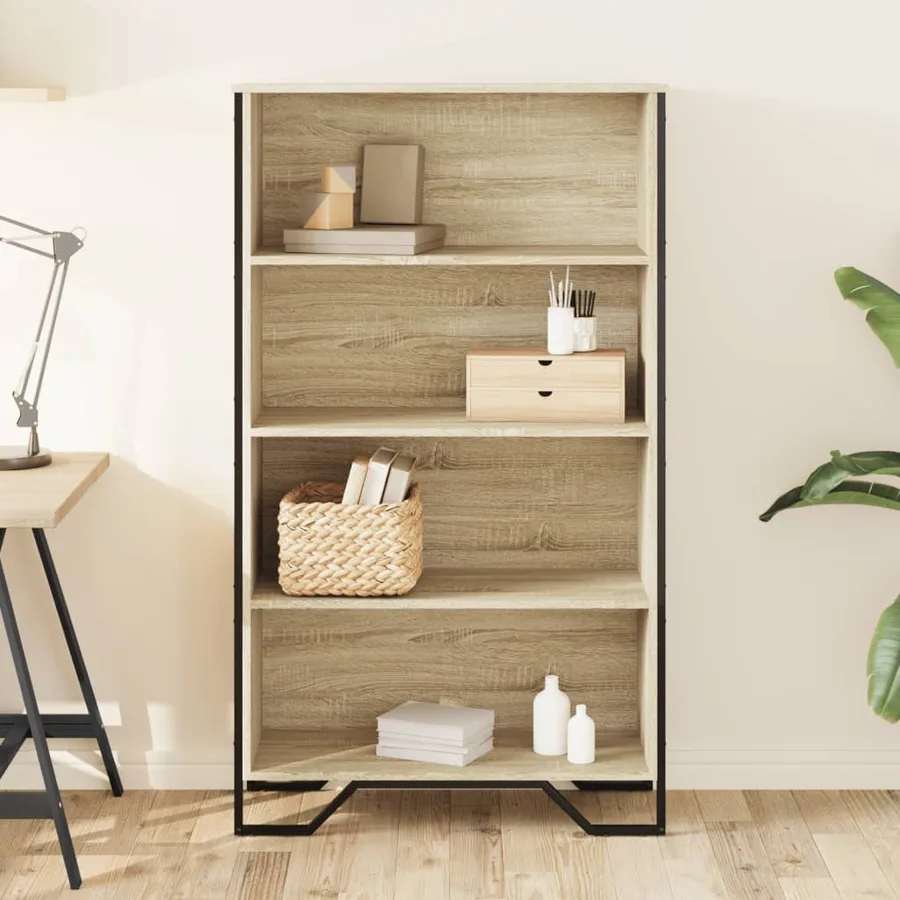 Bibliothèque chêne sonoma 80x31x137,5 cm bois d'ingénierie - 3