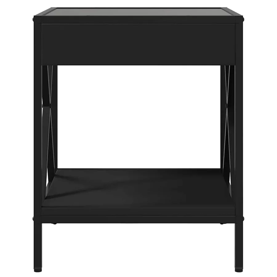 Table basse avec LED Infinity noir 40x40x49 cm - 6