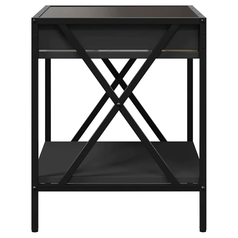 Table de chevet avec LED infini noir 40x40x49 cm - 7