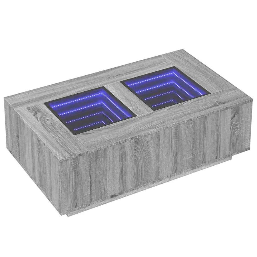 Table basse avec LED infini sonoma gris 116x69x40 cm - 3