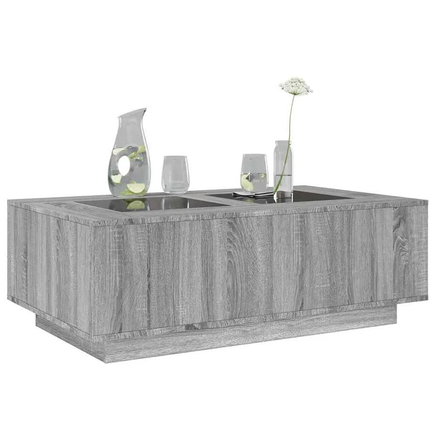 Table basse avec LED infini sonoma gris 116x69x40 cm - 5
