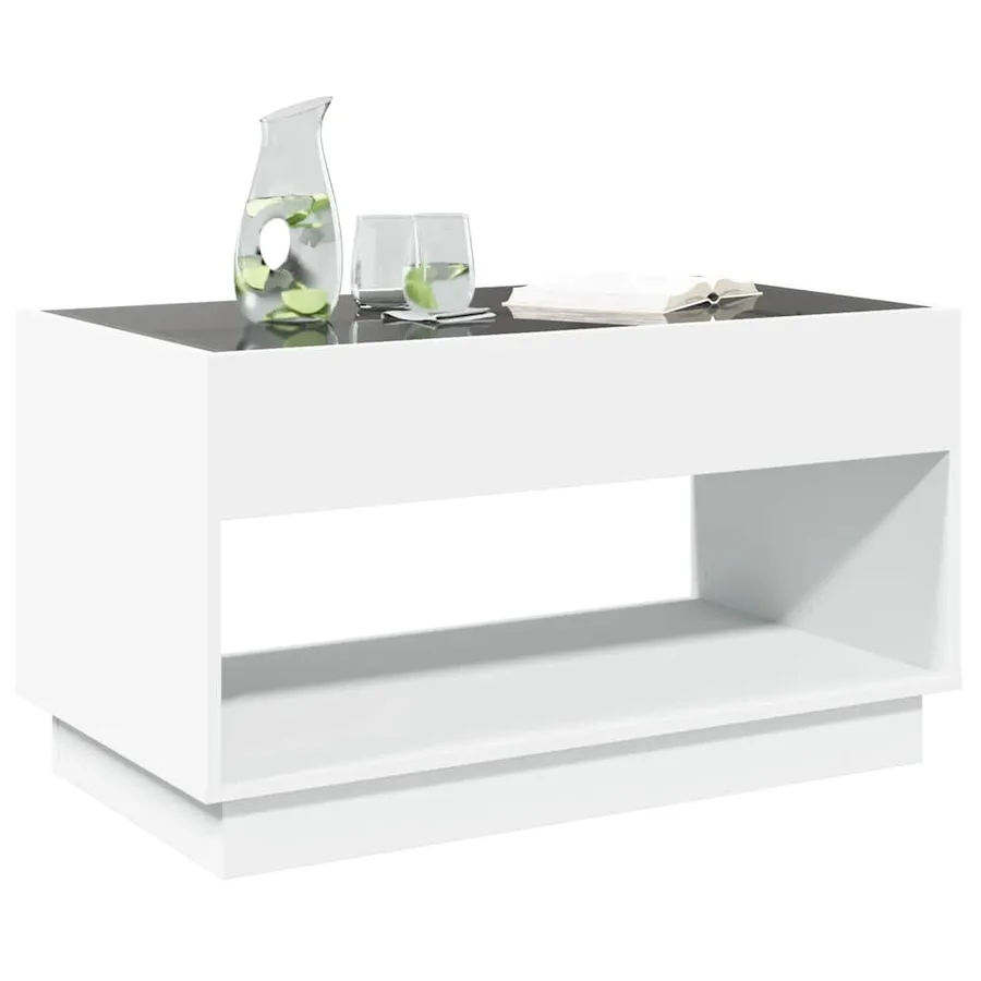 Table basse avec LED infini blanc 90x50x50 cm - 4