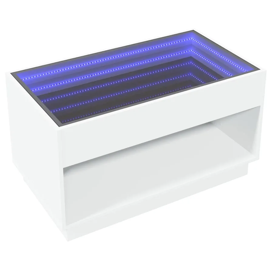 Table basse avec LED infini blanc 90x50x50 cm - 5