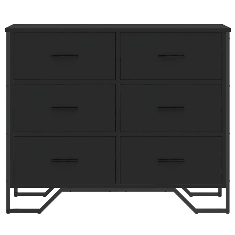 Commode noir 91x35,5x74,5 cm bois d'ingénierie - 4