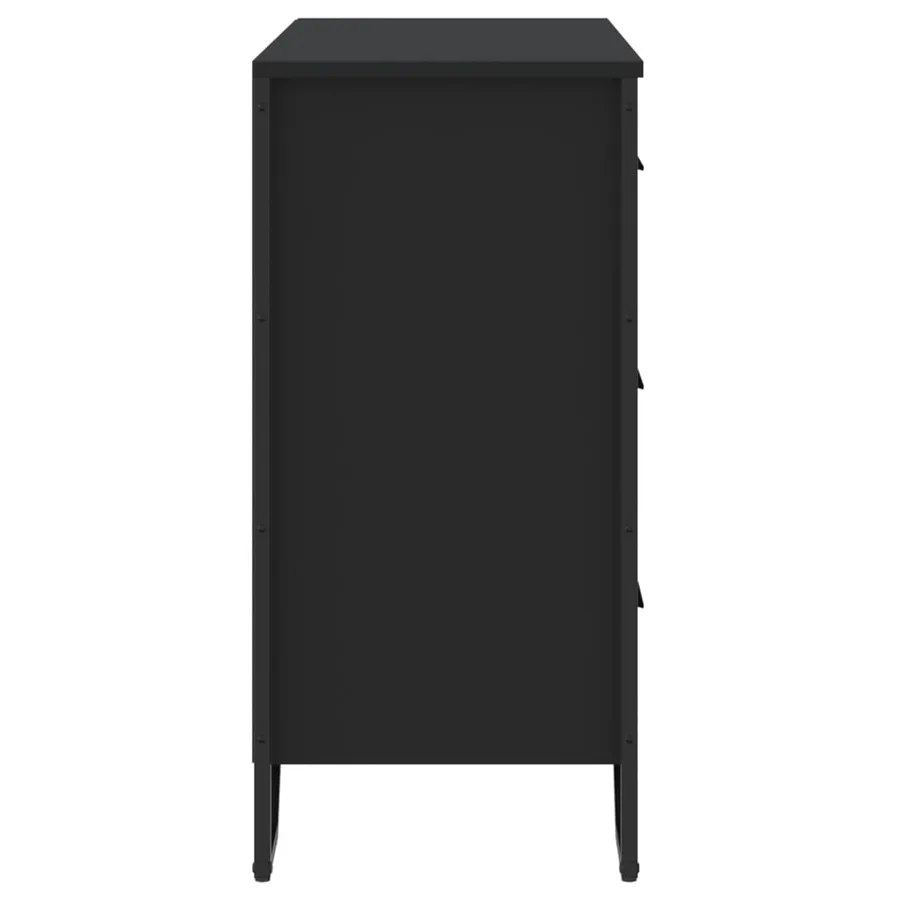 Commode noir 91x35,5x74,5 cm bois d'ingénierie - 5