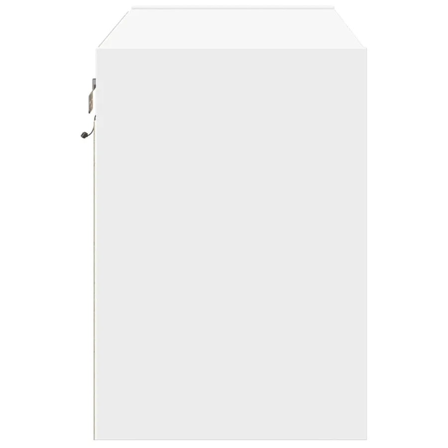 Meuble TV mural avec lumières LED blanc 80x31x45 cm - 7