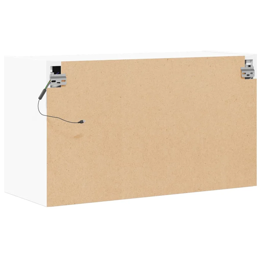 Meuble TV mural avec lumières LED blanc 80x31x45 cm - 8
