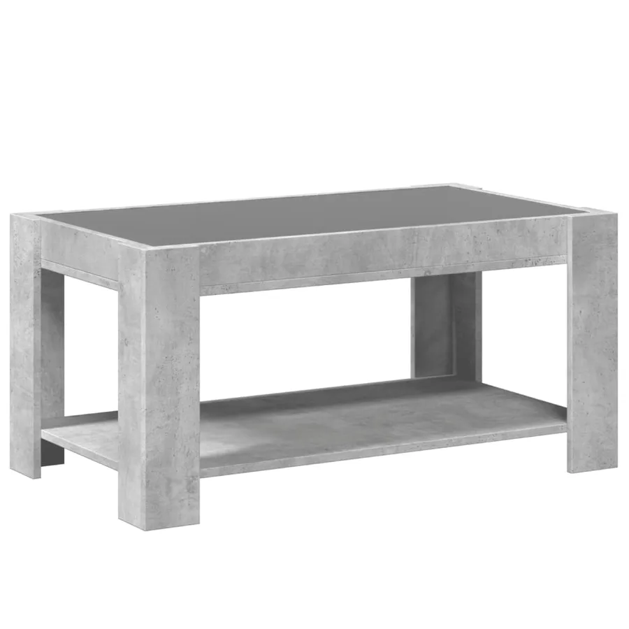 Table basse avec LED gris béton 93x53x45 cm bois d'ingénierie - 8