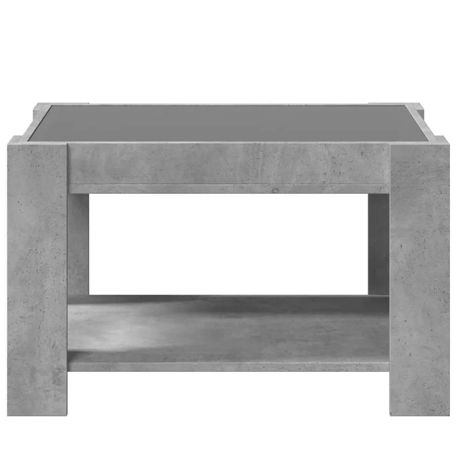 Table basse avec LED gris béton 73x53x45 cm bois d'ingénierie - 6