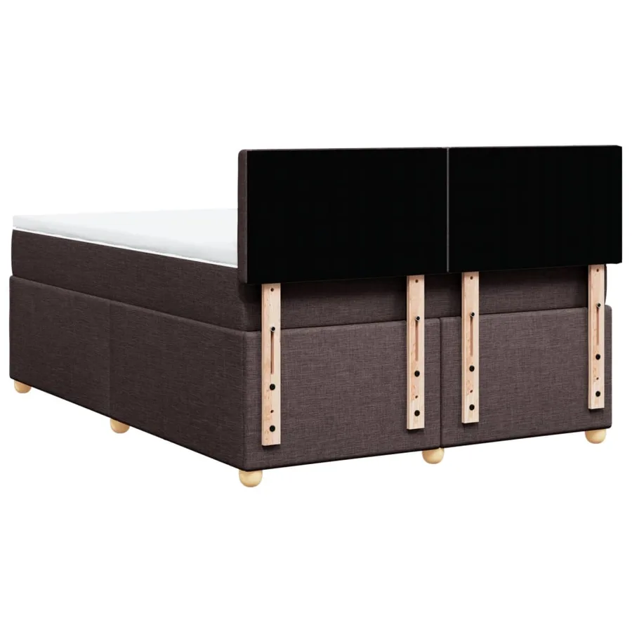 Sommier à lattes de lit avec matelas Marron foncé 140x190 cm - 6