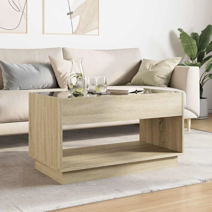 Table basse avec LED infini chêne sonoma 90x50x50 cm - 3