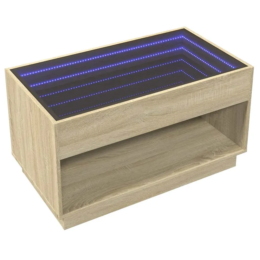 Table basse avec LED infini chêne sonoma 90x50x50 cm - 5
