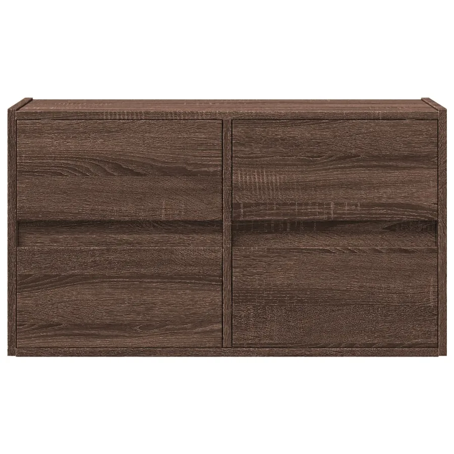 Meuble TV mural avec lumières LED chêne marron 80x31x45 cm - 6