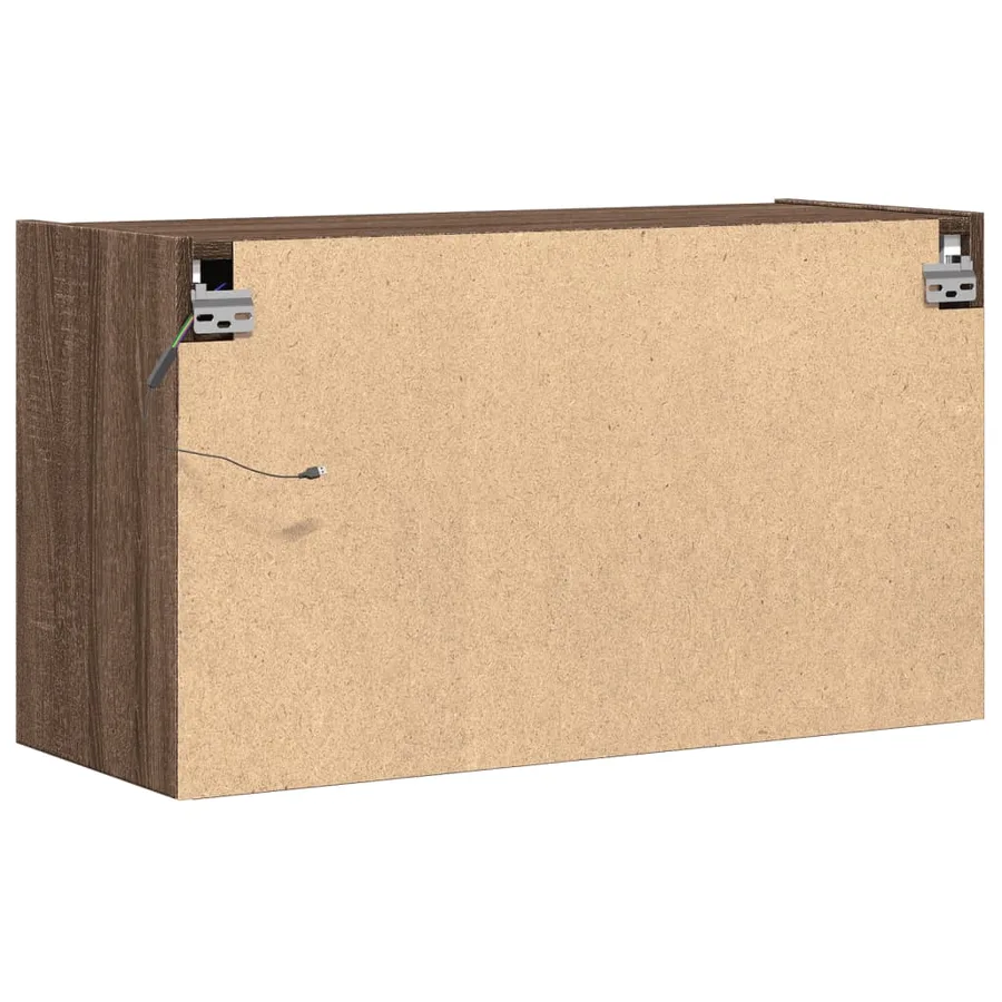 Meuble TV mural avec lumières LED chêne marron 80x31x45 cm - 8