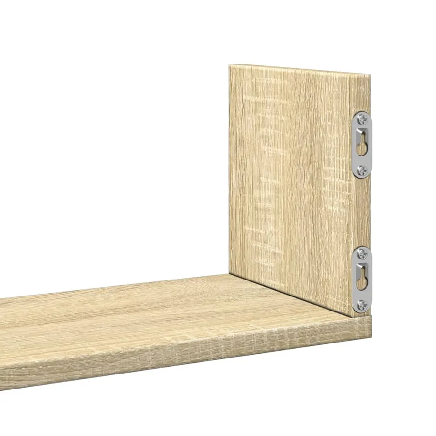 Étagères murales 3pcs chêne sonoma 58x18x18cm bois d'ingénierie - 8