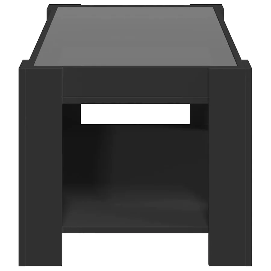 Table basse avec LED noir 93x53x45 cm bois d'ingénierie - 7