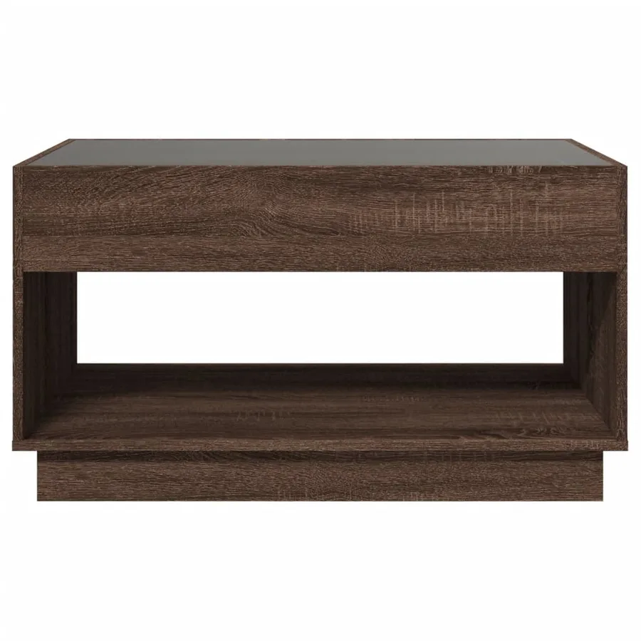 Table basse avec LED infini chêne marron 90x50x50 cm - 6