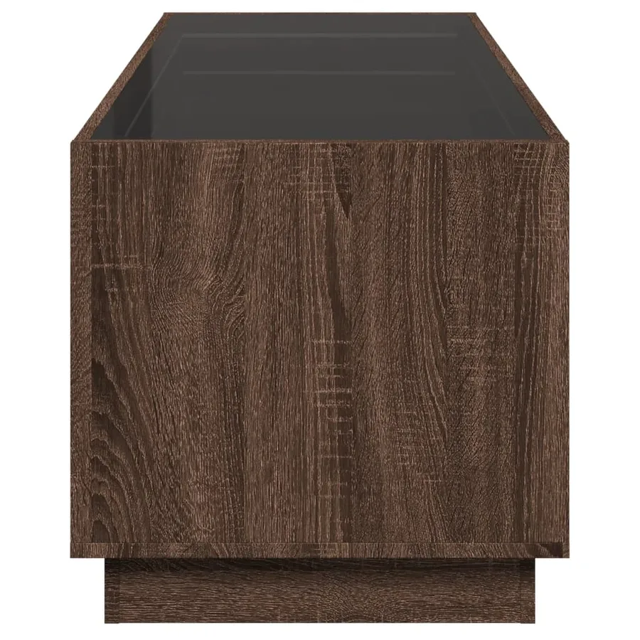 Table basse avec LED infini chêne marron 90x50x50 cm - 7