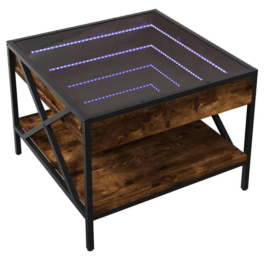 Table basse avec LED Infinity chêne fumé 50x50x38 cm - 3