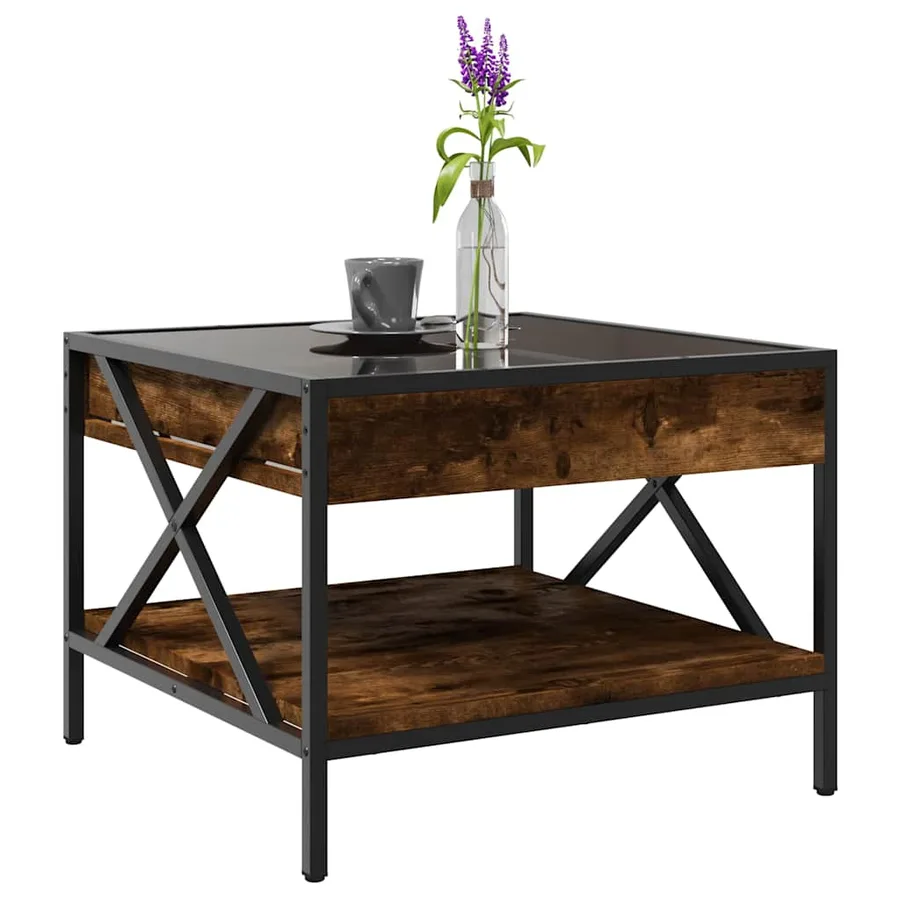 Table basse avec LED Infinity chêne fumé 50x50x38 cm - 5