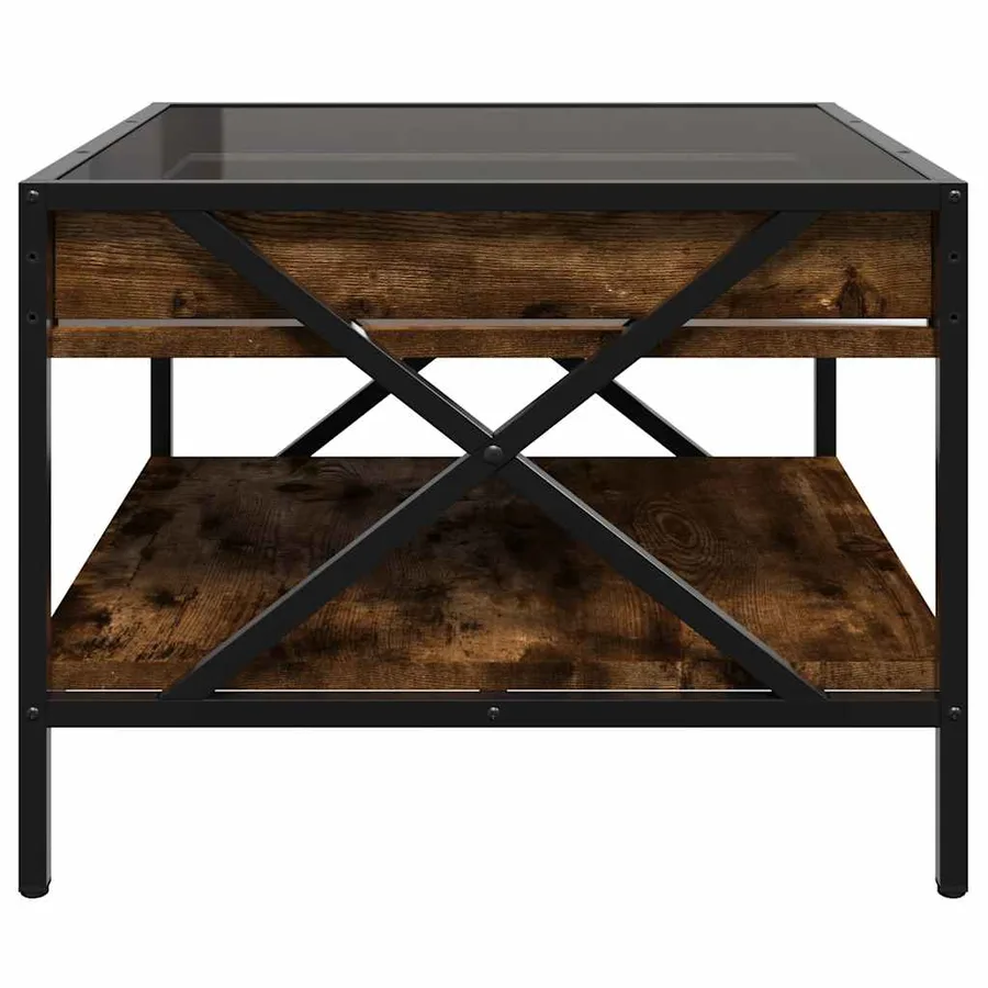 Table basse avec LED Infinity chêne fumé 50x50x38 cm - 7